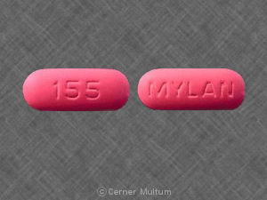 155 MYLAN Pill Pink Oval 20mm - Pill Identifier